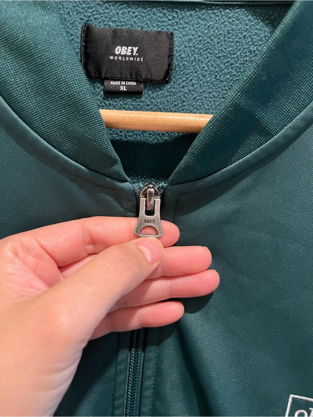Obey Green Track Jacket Size XL